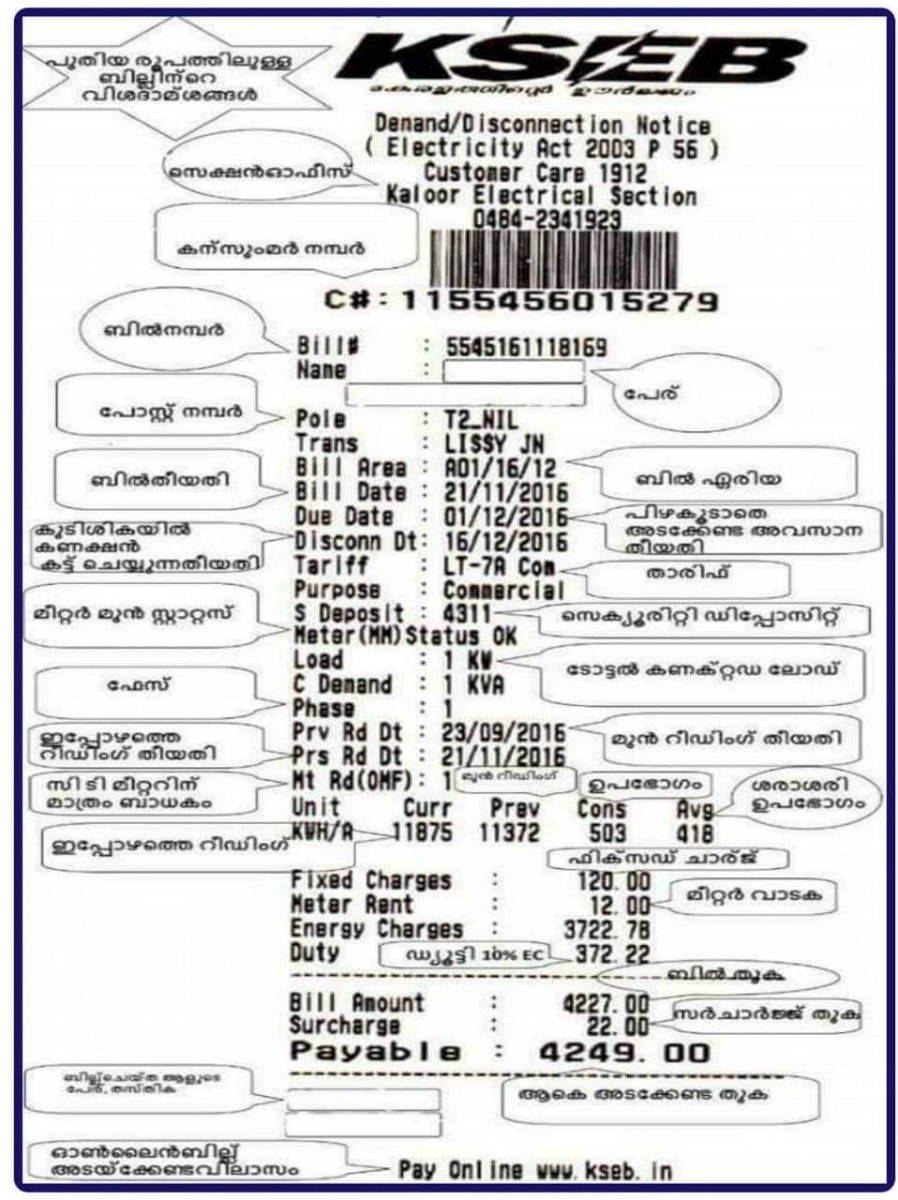 വൈദ്യുത ബില്ലിലെ കാണാ ചരടുകൾ